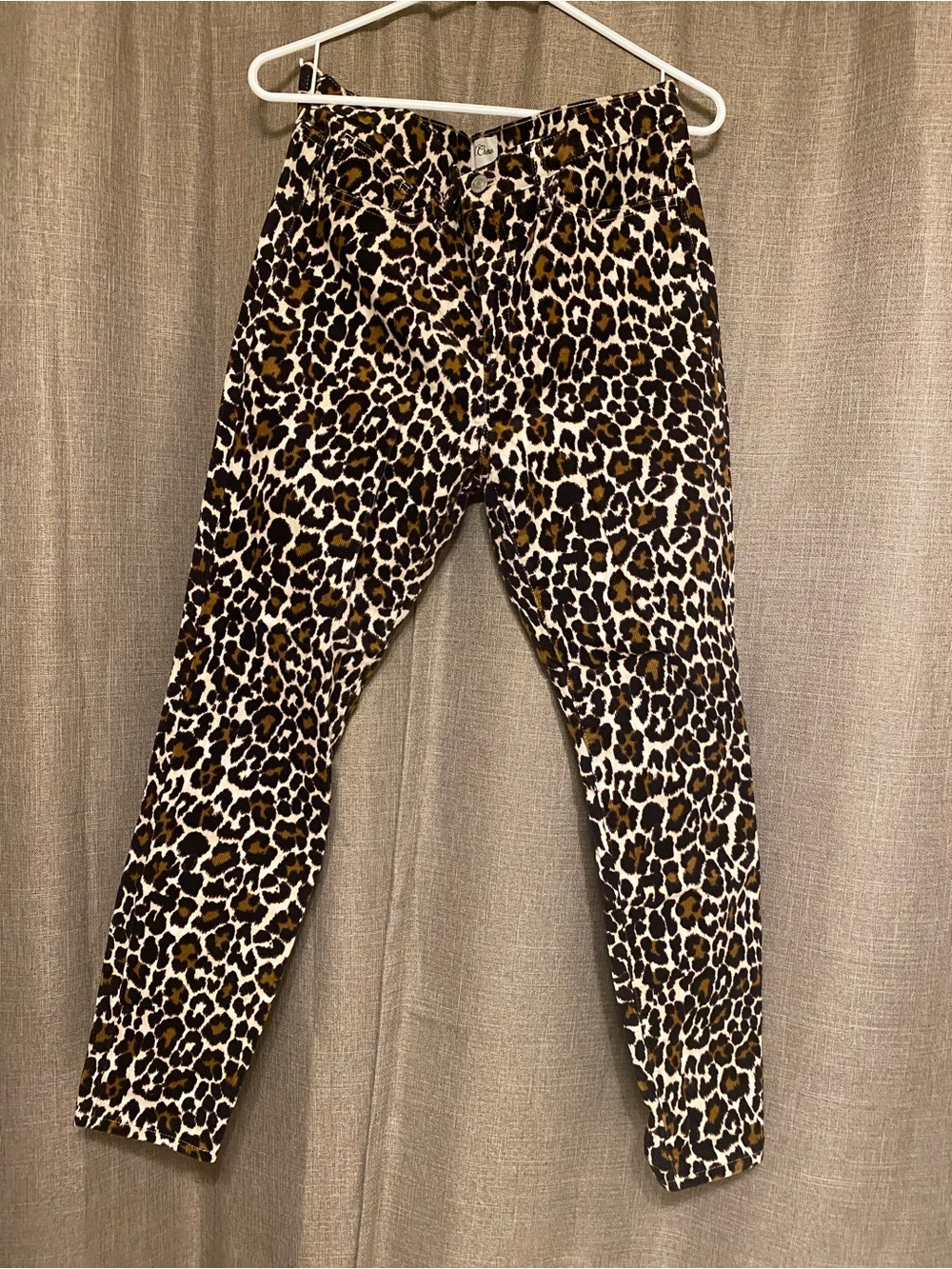 J. Crew Leopard-Print Velvet Skinny Pants in Brown, Black & Cream